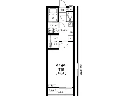 リブリ・CHIGASAKI(1K/1階)の間取り写真