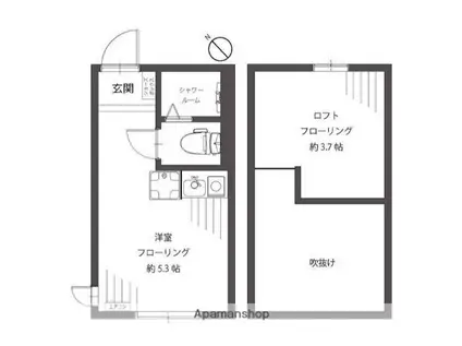 アヴァンティ日吉(ワンルーム/2階)の間取り写真