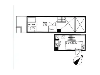A.CUBE(1LDK/7階)の間取り写真