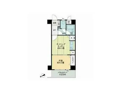 ライオンズマンション日吉東(1DK/2階)の間取り写真