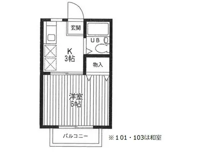 プチトマト(1K/2階)の間取り写真