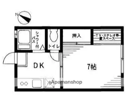 オレンジハイツⅡ(1DK/2階)の間取り写真