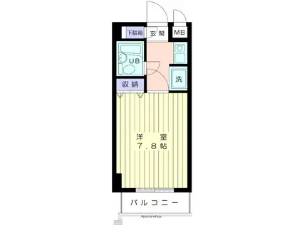 シャレー藤沢(1K/2階)の間取り写真