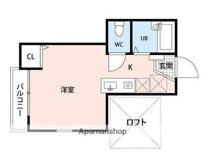 ジェミニセカンド(ワンルーム/1階)の間取り写真