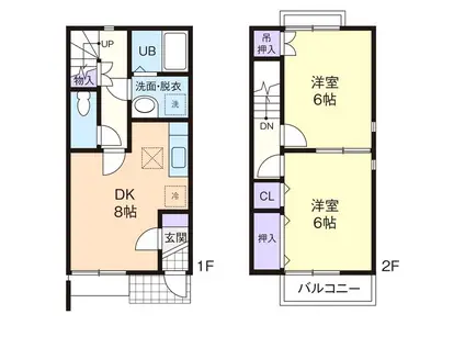 WEALTHY秦野(2DK/2階)の間取り写真