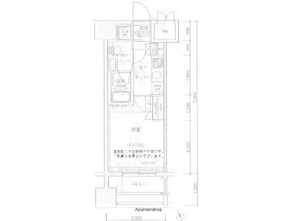 RISING PLACE 川崎(1K/13階)の間取り写真