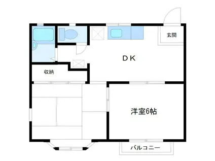 フローラ(2DK/2階)の間取り写真