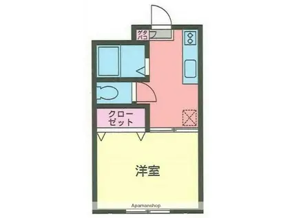 シティーコーポ中山(1K/1階)の間取り写真