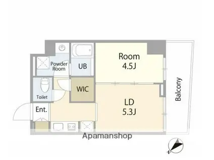 ECUME川崎(1LDK/3階)の間取り写真