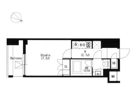 品川イースト(1K/3階)の間取り写真