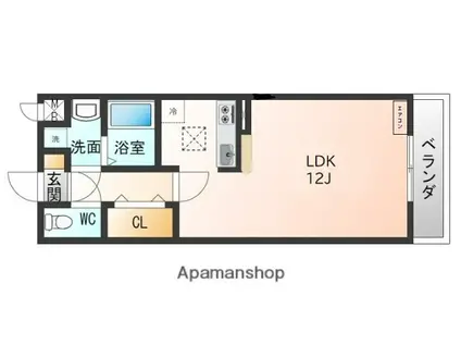 グリーングローヴ希望ヶ丘Ⅲ番館(ワンルーム/2階)の間取り写真