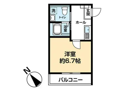 エステイトB能見台(1K/2階)の間取り写真