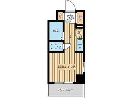 スカイヒルズ羽田(ワンルーム/6階)の間取り写真