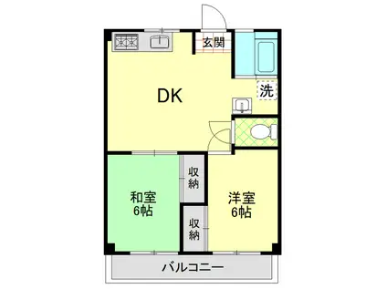 ステート新杉田(2DK/5階)の間取り写真