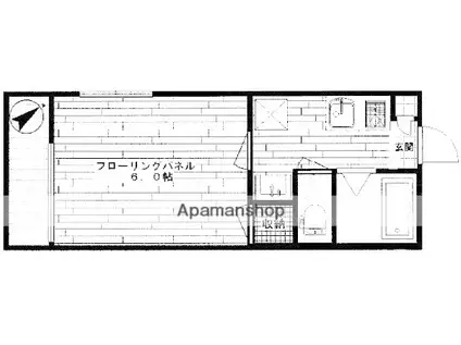 アンシャンテ3(1K/1階)の間取り写真
