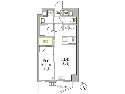 AIFLAT馬込(1LDK/B1階)の間取り写真