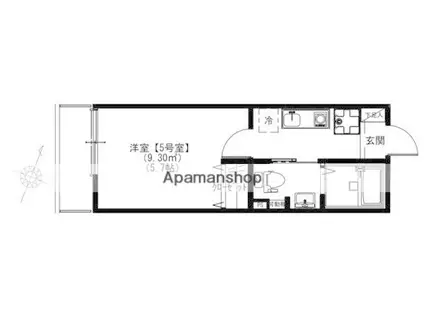 スカイヒルズ鶴ヶ峰(1K/3階)の間取り写真