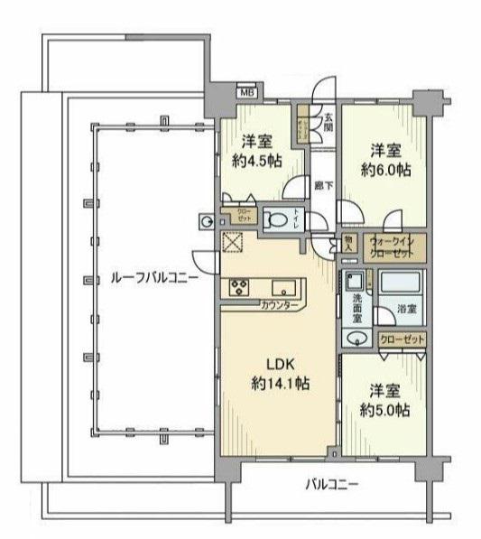 ファインスクエア東白楽Ⅰ(3LDK/5階)の間取り写真