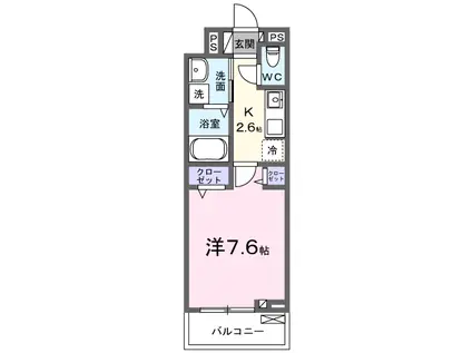 ブレーメン・ニカ(1K/2階)の間取り写真