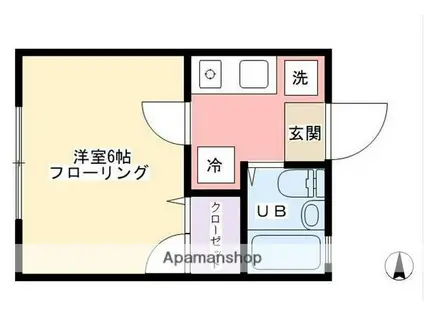 ラモヴェール八景B棟(1K/2階)の間取り写真