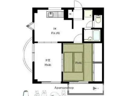 ピアTY(2DK/3階)の間取り写真