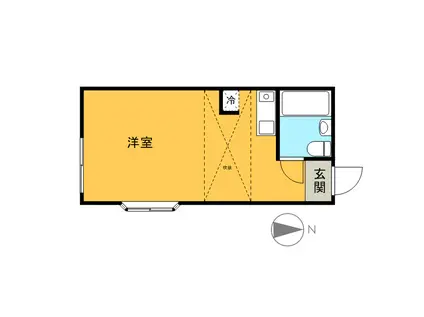 アオイビーチ茅ヶ崎(ワンルーム/2階)の間取り写真