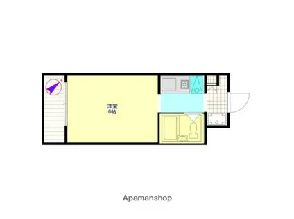 ヒルトップ霞ヶ丘(ワンルーム/4階)の間取り写真