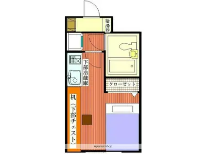 アドーレ湘南(1K/4階)の間取り写真