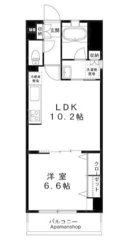 グランデュール3江ノ島(1LDK/5階)の間取り写真