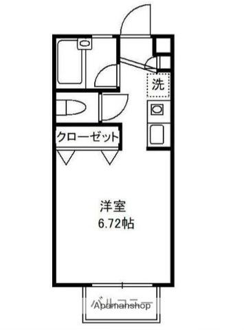 クレシアⅠ(1K/1階)の間取り写真