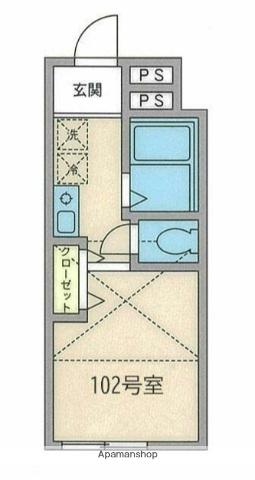 シーズン茅ヶ崎(1K/1階)の間取り写真