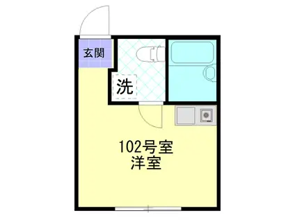 フォンテーヌ根岸 (ワンルーム/1階)の間取り写真