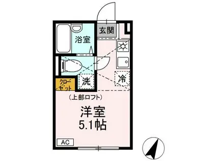 ハイツ岡沢 A(ワンルーム/2階)の間取り写真