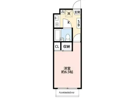 メゾン三山(1K/1階)の間取り写真