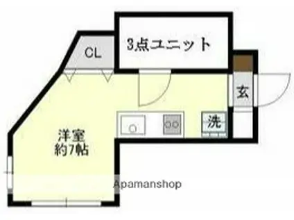 プラザマリーナ相模原(1K/3階)の間取り写真