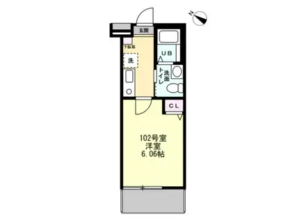 メゾン・ド・ショコラ(1K/1階)の間取り写真