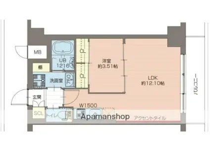 プレジオ宮崎台(1LDK/5階)の間取り写真