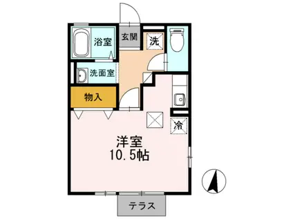 シティパル(1K/1階)の間取り写真