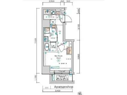 スクエアシティ横濱大通公園AZ(1K/11階)の間取り写真