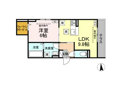 コグワルツ(1LDK/1階)の間取り写真