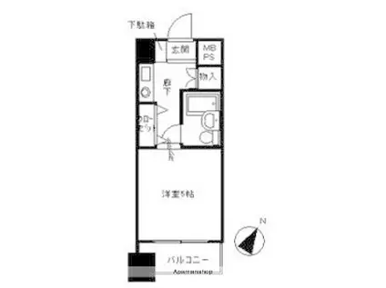 ライオンズマンション関内第6(1K/2階)の間取り写真