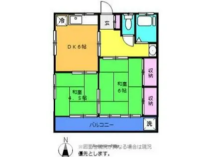 第二小川ハイツ(2DK/2階)の間取り写真