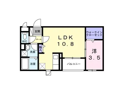 パレ・コンフォール(1LDK/2階)の間取り写真