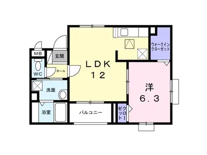 パレ・コンフォール(1LDK/1階)の間取り写真