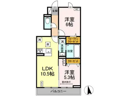 D-ROOMすみよし台B(2LDK/1階)の間取り写真