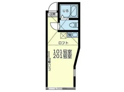 ユナイトNOBAヘーゼルナッツ(ワンルーム/1階)の間取り写真