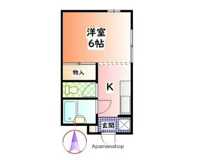 エミネンスあざみ野(1K/2階)の間取り写真