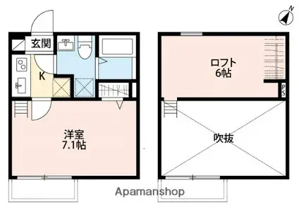 CERISIER 相模が丘(1K/2階)の間取り写真