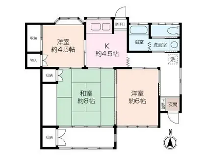 東海道本線 平塚駅 徒歩19分 2階建 築50年(3K)の間取り写真