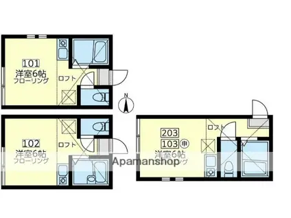 ユナイト六浦フェルメールの瞳(ワンルーム/1階)の間取り写真